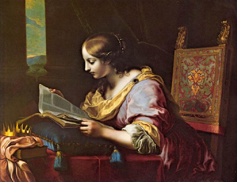 DOLCI, Carlo St Catherine Reading a Book sd oil painting picture